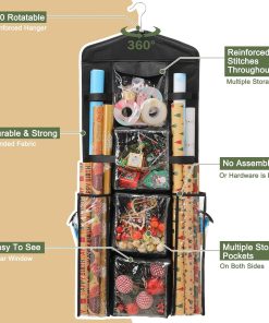 Alternative view of EXLIFBAG Wrapping Paper Storage. Gift Wrap Organizer Holder Double-Sided Hanging Gift Bag Storage Organizer